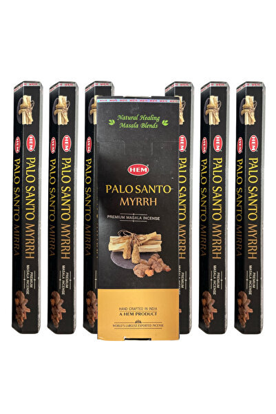 OEM Set de 6 pachete de tămâie HEM Palo Santo și Smirnă 120 bețișoare