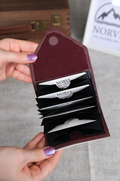 Norvi Leather Accordion Genuine Leather Card Holder 1048