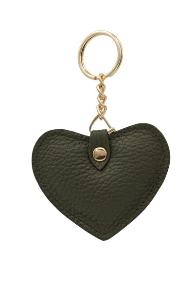 Meskanto سلسلة مفاتيح على شكل قلب من الجلد الطبيعي