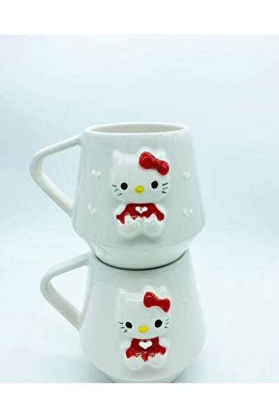 rgs seramik El yapımı kupa kedi desenli