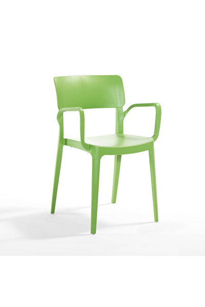 Novussi Scaun de exterior Dynamic Plus cu cotiere din polipropilenă verde, st...