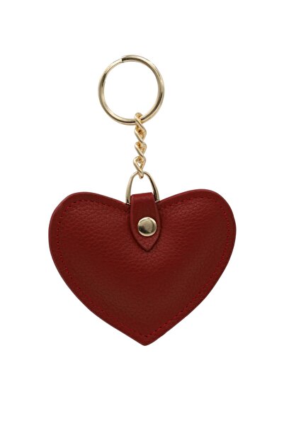 Meskanto سلسلة مفاتيح على شكل قلب من الجلد الطبيعي