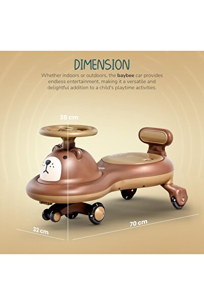 Leno Children's Swing Car with LED Wheels and Music