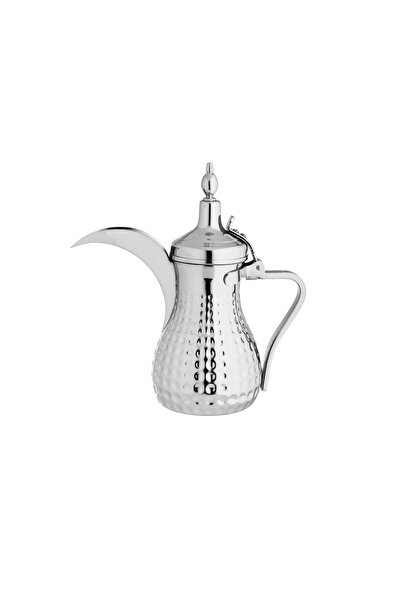 BASURRAH Arabic coffee pot, stainless steel, silver color, 1 liter capacity