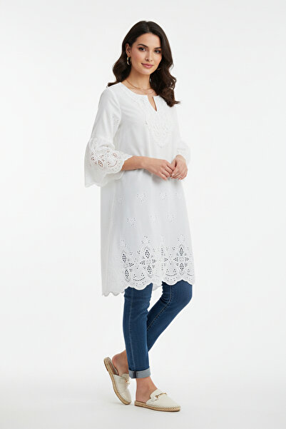 SOULTAN floral embroidered full cotton tops for women