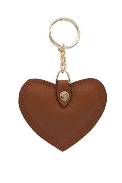 Meskanto سلسلة مفاتيح على شكل قلب من الجلد الطبيعي