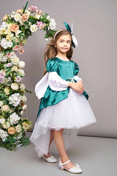 Andreeatex Prințesa Ghiocel - rochie de serbare din satin si tull - 3-9 ani (...