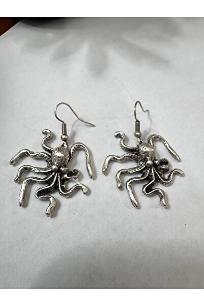 Yuchicly Eight-Armed Sea Figure Thin Form Metal Dangle Earrings