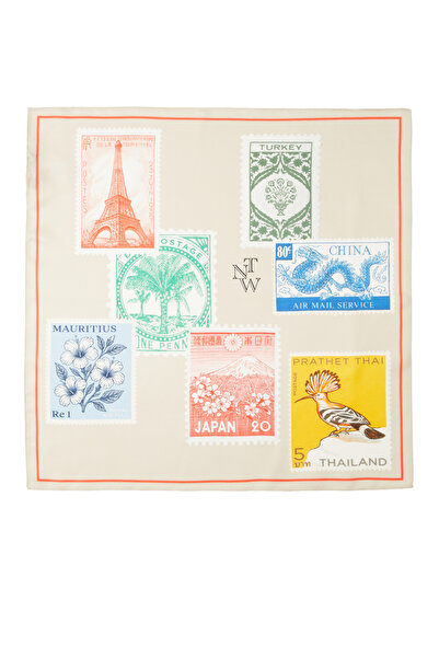 Network Renkli Kadın Twill İpek Fular