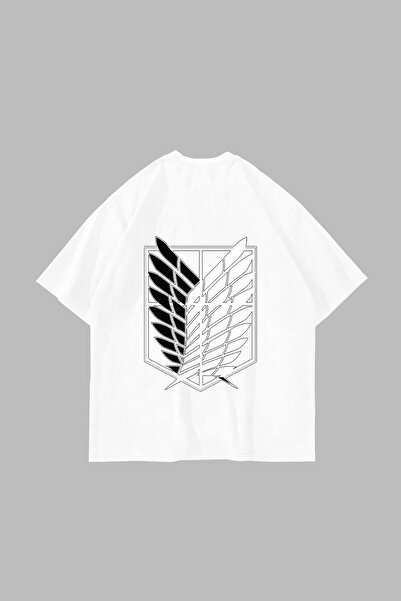 Bak Moda Wings of Freedom Printed Oversize Unisex White Tshirt