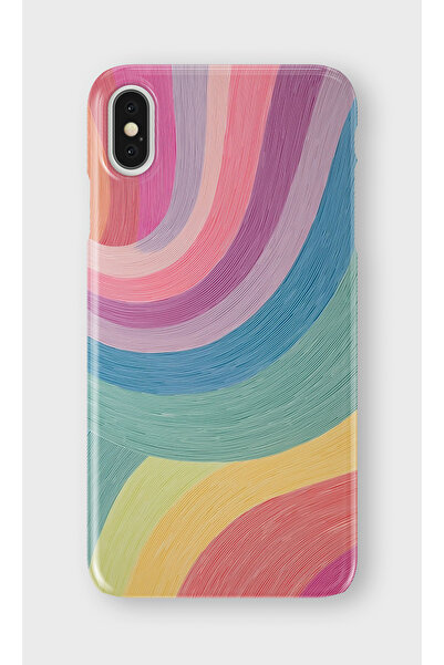 lelia حافظة هاتف شفافة مطبوعة متوافقة مع iPhone X/XS |   مجموعة كولور ويف فلوكس