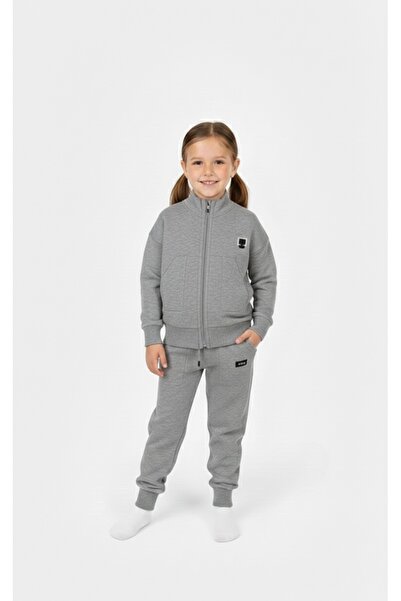 ADA YILDIZ KİDS Детски комплект с качулка, сив цвят, 6/10 години