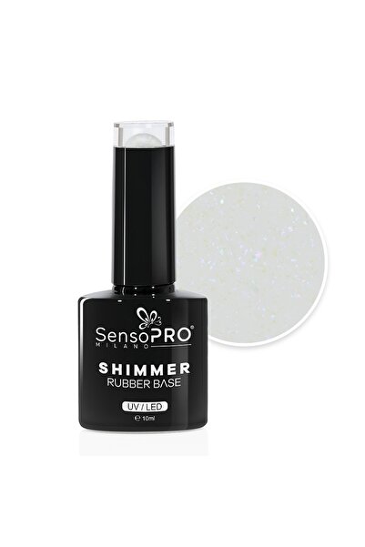 SensoPRO Milano Shimmer Rubber Base - #20 Milky White, 10ml