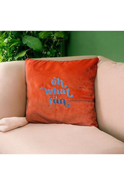 NO BRAND Embroidered Velvet Throw Pillow Cover
