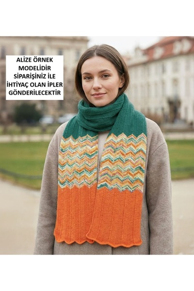 Alize Superwash Artisan ile yapılan muthiş desenler ATKI Set1