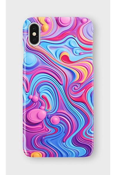 lelia حافظة هاتف شفافة مطبوعة متوافقة مع iPhone X/XS |   مجموعة كولور ويف فلوكس