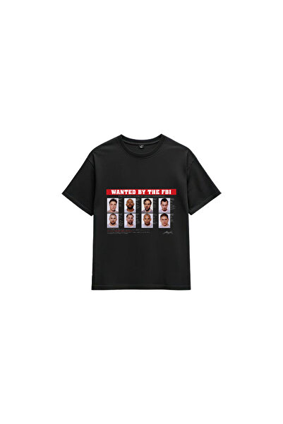 MODARİCH Prison Break T-Shirt - Black Printed Oversize Crew Neck Short Sleeve...