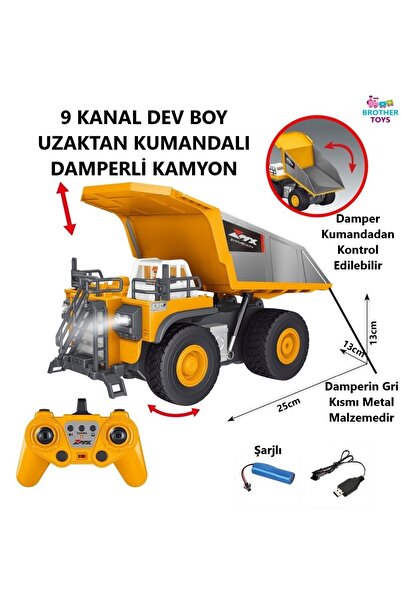 Brother Toys 9 Fonksiyon Büyük Boy 25 Cm Metal Damperli Uzaktan Kumandalı Kam...