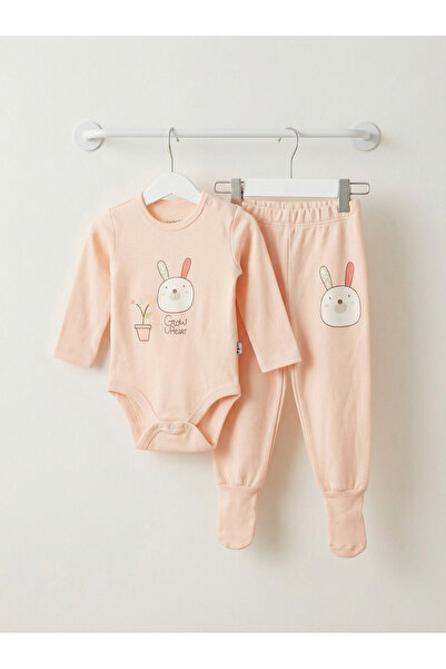 Shoebuo %100 Organik Pamuk Bebek Uzun Kollu Body Zıbın Ve Kendinden Çoraplı A...