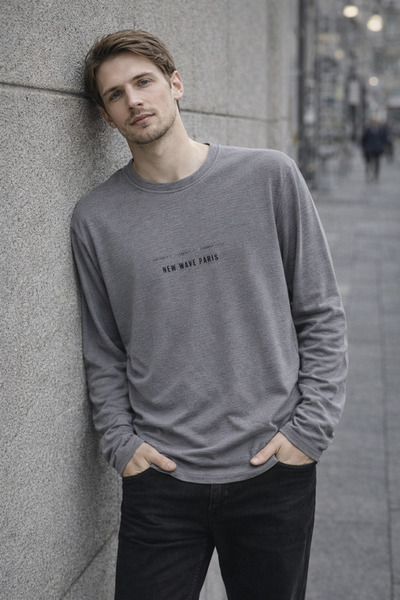 MASTIFF Text Detailed Men's Long Sleeve Sweatshirt