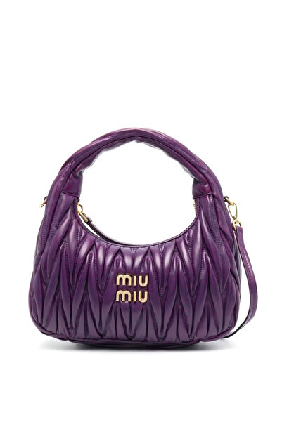 MIUHOME Wander quilted leather hobo Crossbody Shoulder Bag(Purple)