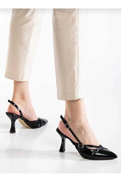 Bİ&CO Bıyana Double-Strap Buckle Detailed Patent Leather Women's High-Heeled ...