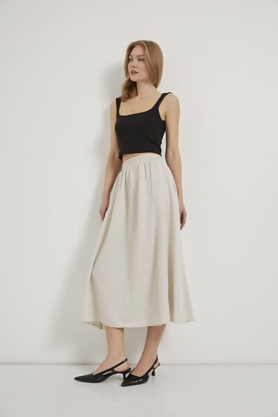 Arma Life Armalife 4449 elastic waist maxi flared women's skirt