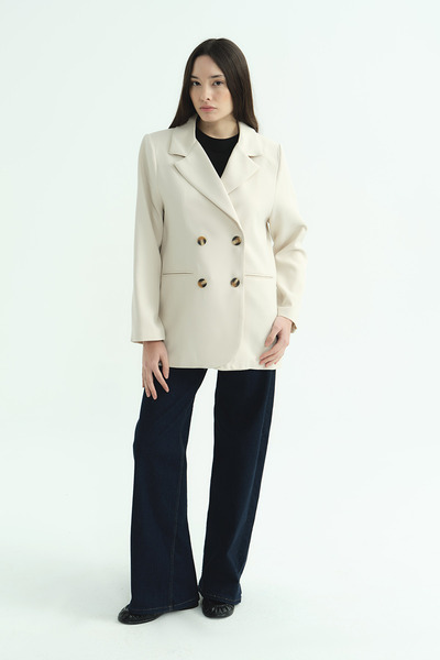 Hooopstore Double-Breasted Stone Jacket