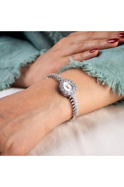 Louis Nice Zircon Evening Watch in Silver