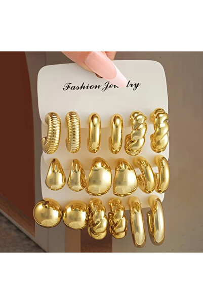 Ervalina Karışık Çoklu Model Basic Kadın Küpe (Karışık Gönderim)