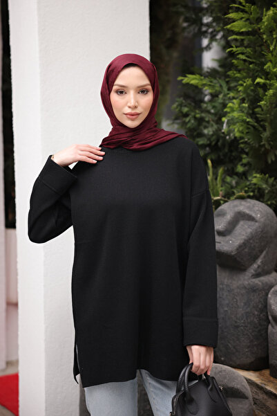 İmajButik Black Glitter Mercerized Knit Sweater