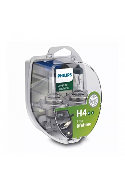 Philips Set of 2 Headlight Bulbs H4 60/55W 12V Longer Life Ecovision