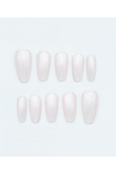 Nezlin Collection Midnight Shimmer Protez Jel Takma Tırnak -El Yapımı Kalıcı ...