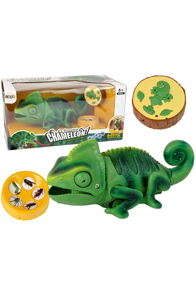 Three top online Cameleon cu lumină verde, cu telecomandă, 28 cm