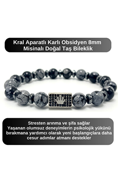 YILDIZ DOĞAL TAŞ سوار من حجر السبج الثلجي المعتمد مع جهاز زيركون كينج - سوار ...