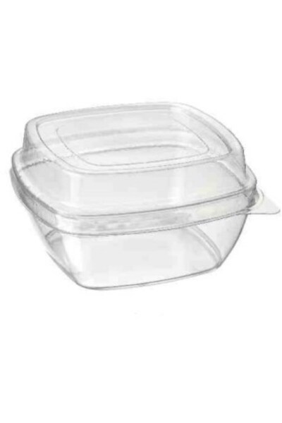 yorulmaz ambalaj Crystal Square Bowl with Lid 330 Cc 24 Pieces – Transparent ...