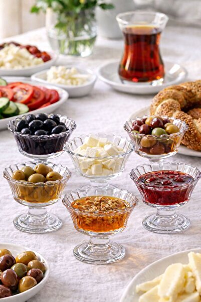 MadaMelya MANOLYA AYAKLI 6'LI KASE , ŞEKERLİK, LOKUMLUK SUNUMLUK KASE