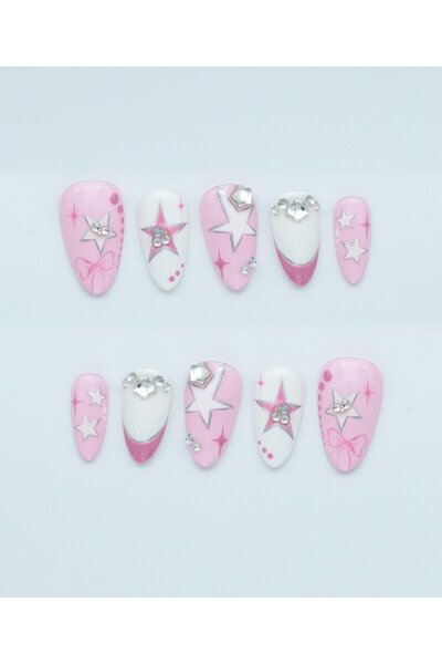 Nezlin Collection Sugar Lace Protez Jel Takma Tırnak -El Yapımı Kalıcı Oje Na...