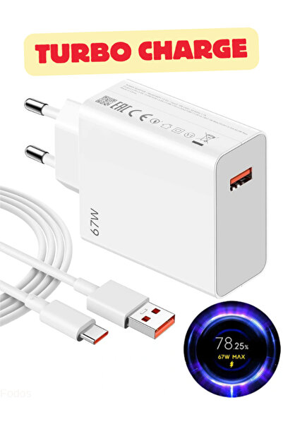 Piaks Redmi Note 10/11/12/13/14 Pro Plus Uyumlu 67 Watt Hızlı Şarj Aleti - Tu...