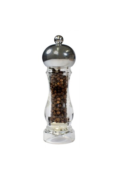 Bisetti Acrylic pepper mill with silver split 16cm