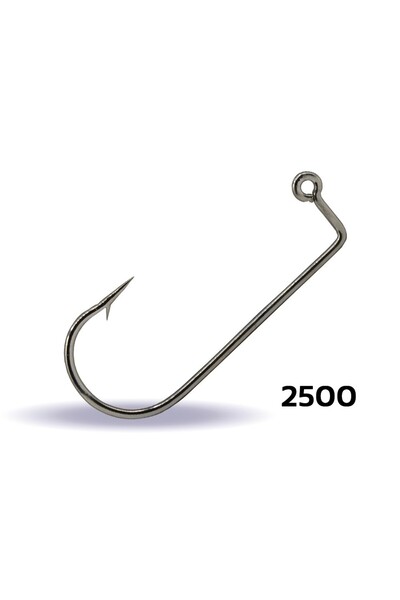 Depar 2500 no Jig Head İğnesi Delikli Uzun 100'lü Kutu Nikel