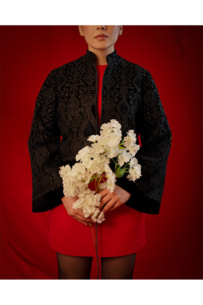 FAAYRA fashionhouse Siyah taş işlemeli ceket / tek parça (tek adet) / kumaşı ...