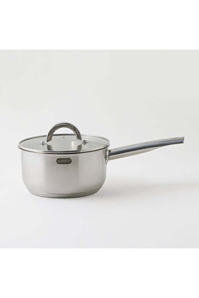 Generic ALBERTO Alberto stainless steel saucepan with lid, silver 2.4L
