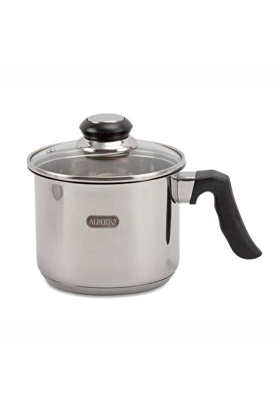 Generic Alberto Stainless Steel Sauce Pan W/Glass Lid 1.6L Silver