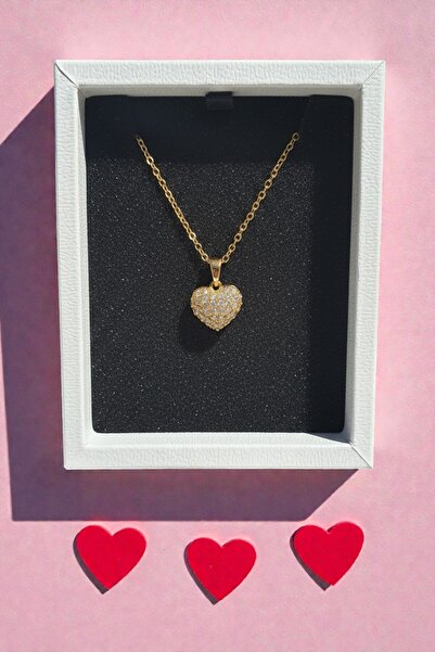 BLIZGANTIS Minimal Zirkon Taşlı Dolgulu Kalp 316L - Çelik Kolye