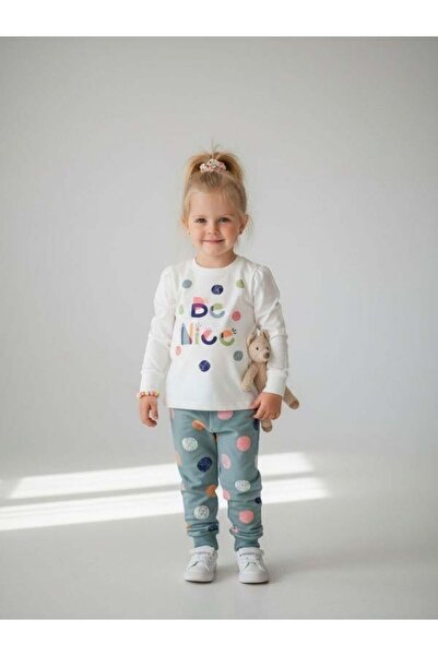 Zekids Girl's Cotton Be Nice Written Long Sleeve Pajama Set