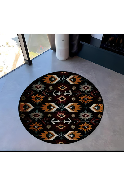 Rugs Modern Halı Seria de design antic, tonuri închise rotunde, cu detalii po...