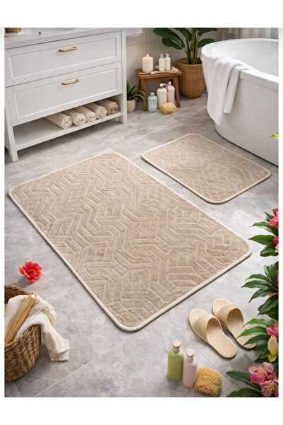 SERİA HALI ARMONİ BONYO HALISI 2Lİ SET KAYMAZ TABAN MAKİNEDE YIKANIR ISLAK ZE...