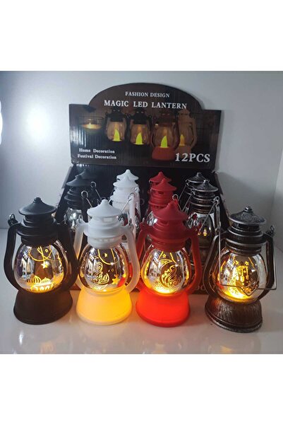 Saatistan Renkli LED Gaz Kandil Lambası, Ramazan Süsleri İçin Şık Aydınlatma