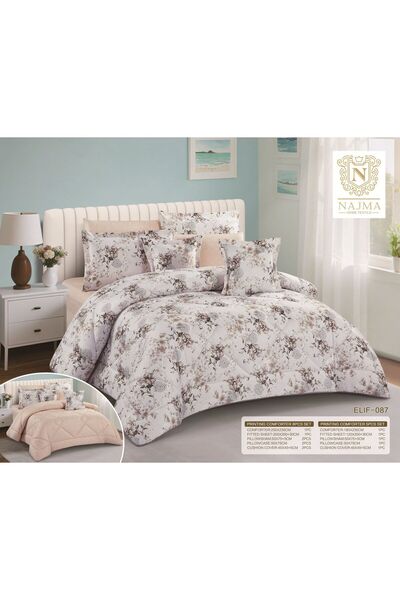 NAJMA Summer patterned bedspread, double-sided, single and a half size, 5 pieces